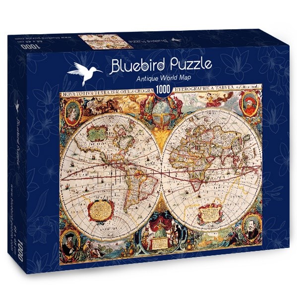 Bluebird Puzzle (70246) - "Antique World Map" - 1000 Teile Puzzle