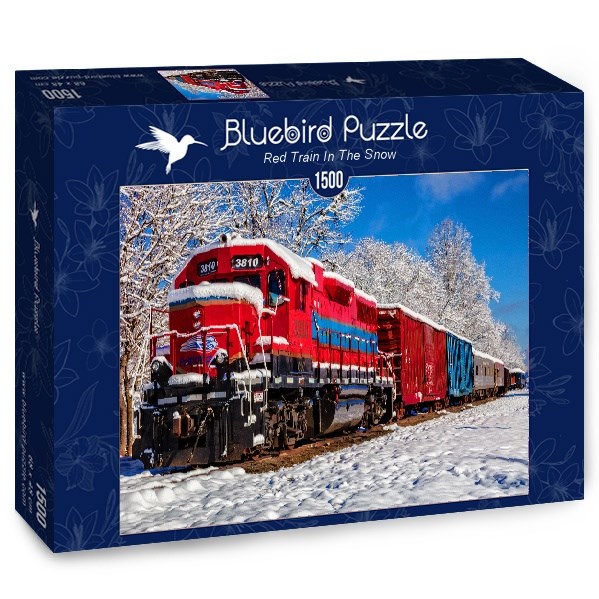 Bluebird Puzzle (70282) - "Red Train In The Snow Red Train In The Snow" - 1500 Teile Puzzle