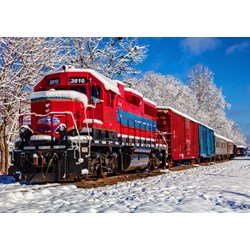 Bluebird Puzzle (70282) - "Red Train In The Snow Red Train In The Snow" - 1500 Teile Puzzle