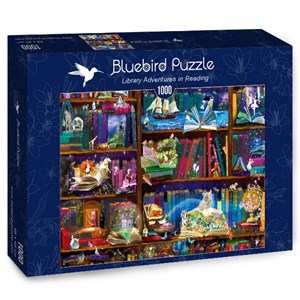 Bluebird Puzzle (70313) - Alixandra Mullins: "Library Adventures in Reading" - 1000 Teile Puzzle