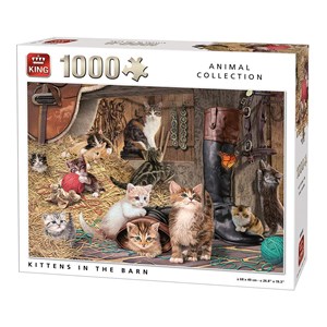 King International (05700) - "Kätzchen in der Scheune" - 1000 Teile Puzzle