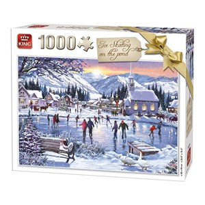 King International (05724) - "Ice Skating on the Pond" - 1000 Teile Puzzle