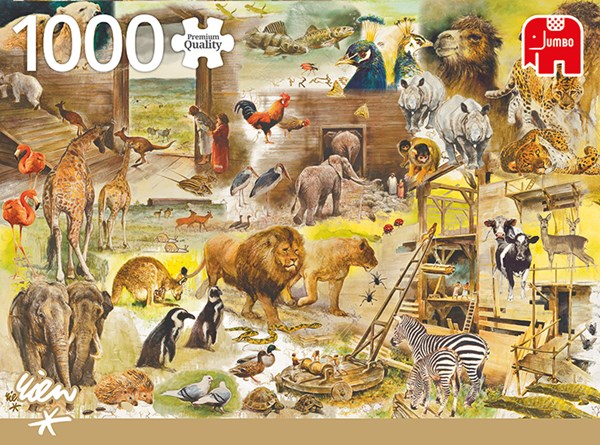 Jumbo (18854) - Rien Poortvliet: "Der Bau der Arche Noah" - 1000 Teile Puzzle