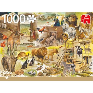 Jumbo (18854) - Rien Poortvliet: "Der Bau der Arche Noah" - 1000 Teile Puzzle