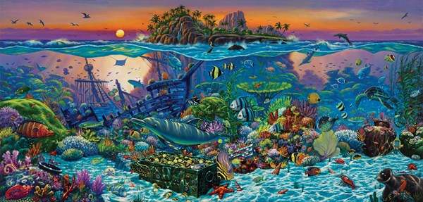 SunsOut (20121) - Wil Cormier: "Coral Reef Island" - 1000 Teile Puzzle