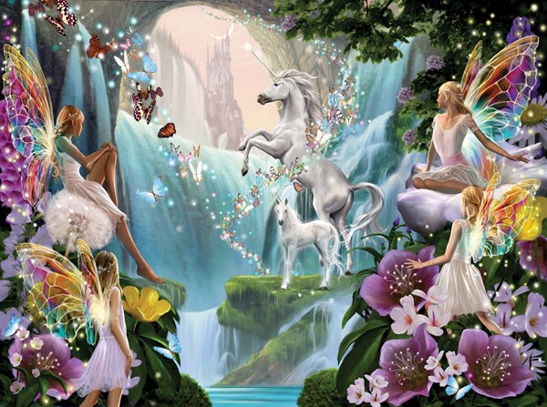 SunsOut (47230) - Garry Walton: "Unicorn and Fairy" - 1000 Teile Puzzle