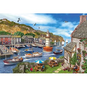 Gibsons (G6285) - Dominic Davison: "Leuchtturm im Hafen" - 1000 Teile Puzzle