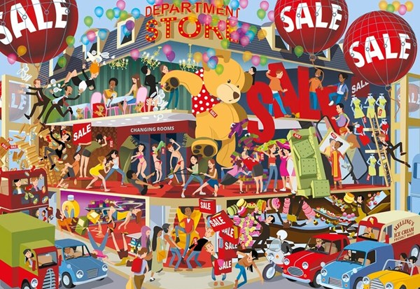 Gibsons (G7108) - Andy Tudor: "Lifting the Lid, Department Store" - 1000 Teile Puzzle