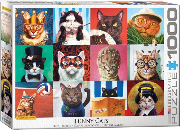Eurographics (6000-5522) - Lucia Heffernan: "Lustige Katzen" - 1000 Teile Puzzle