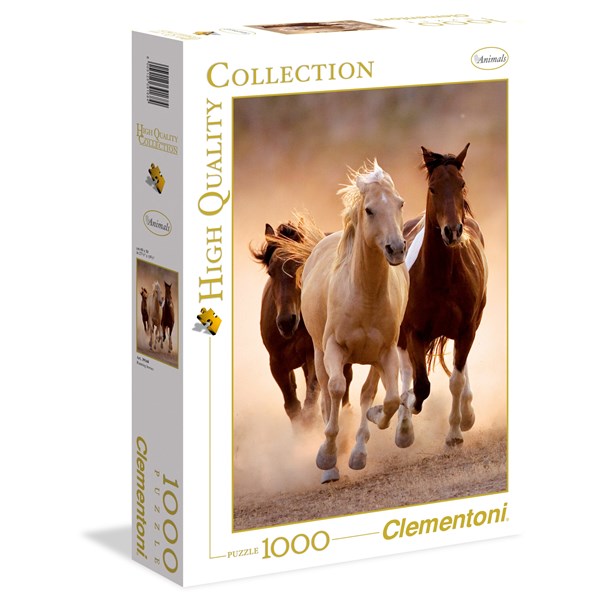 Clementoni (39168) - "Wildpferde im Galopp" - 1000 Teile Puzzle
