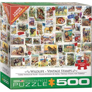 Eurographics (8500-5358) - Barbara Behr: "Wildlife Vintage Stamps" - 500 Teile Puzzle