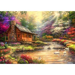 Bluebird Puzzle (70206) - Chuck Pinson: "Brookside Retreat" - 1000 Teile Puzzle