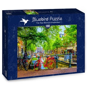 Bluebird Puzzle (70211) - "Red Bike in Amsterdam" - 1000 Teile Puzzle
