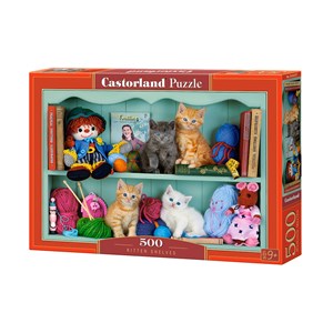 Castorland (B-53377) - "Kätzchen im Bücherregal" - 500 Teile Puzzle