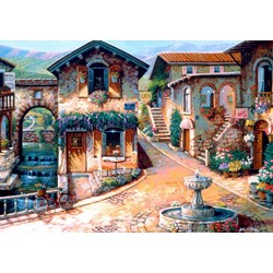 Bluebird Puzzle (70120) - "The Fountain on the Square" - 1000 Teile Puzzle