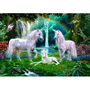 Bluebird Puzzle (70193) - "Rainbow Unicorn Family" - 1000 Teile Puzzle