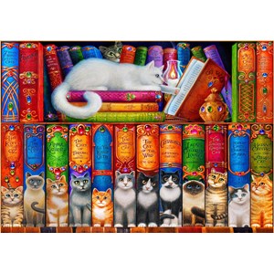 Bluebird Puzzle (70216) - "Cat Bookshelf" - 1000 Teile Puzzle