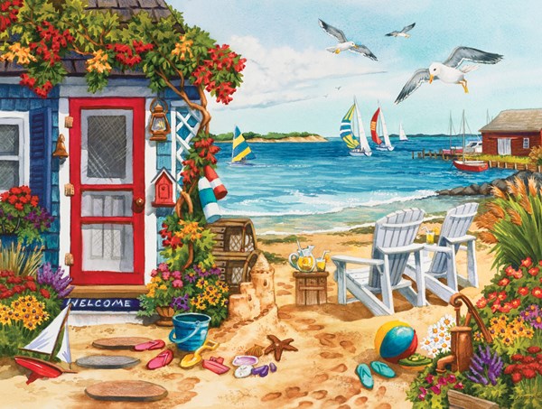 SunsOut (62924) - Nancy Wernersbach: "Beach Summer Cottage" - 1000 Teile Puzzle