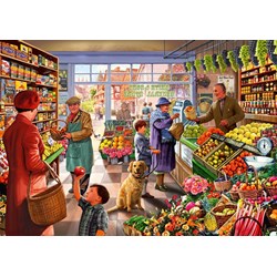 Bluebird Puzzle (70232) - Steve Crisp: "Village Greengrocer" - 1000 Teile Puzzle