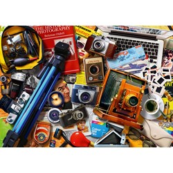 Bluebird Puzzle (70240) - "Retro Camera Tabletop" - 1000 Teile Puzzle