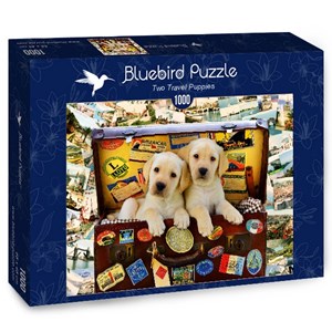 Bluebird Puzzle (70237) - "Two Travel Puppies" - 1000 Teile Puzzle