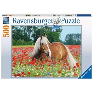 Ravensburger (14831) - "Pferd im Mohnfeld" - 500 Teile Puzzle