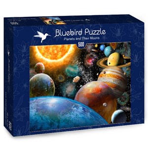 Bluebird Puzzle (70110) - Adrian Chesterman: "Planets and Their Moons" - 500 Teile Puzzle
