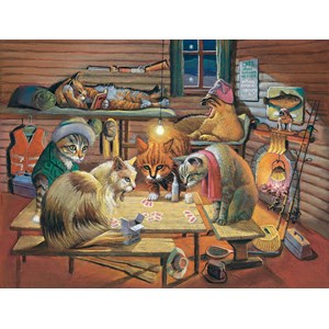 SunsOut (28005) - Bryan Moon: "Cats Playing Poker" - 500 Teile Puzzle