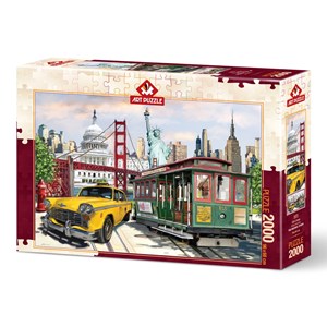 Art Puzzle (5473) - "USA Collage" - 2000 Teile Puzzle