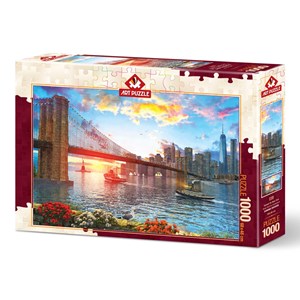 Art Puzzle (5185) - "Sunset on New York" - 1000 Teile Puzzle