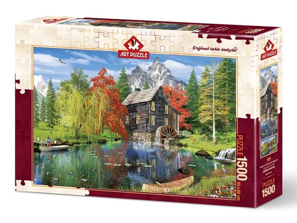 Art Puzzle (4550) - "Fishing by the Mill" - 1500 Teile Puzzle