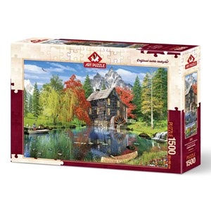 Art Puzzle (4550) - "Fishing by the Mill" - 1500 Teile Puzzle