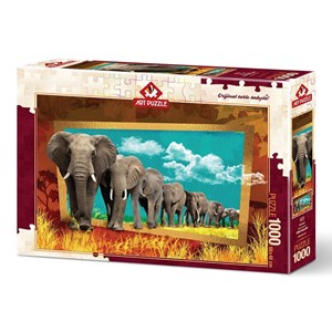 Art Puzzle (4373) - "Elefantenherde" - 1000 Teile Puzzle