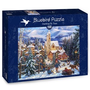 Bluebird Puzzle (70053) - Chuck Pinson: "Sledding To Town" - 1500 Teile Puzzle
