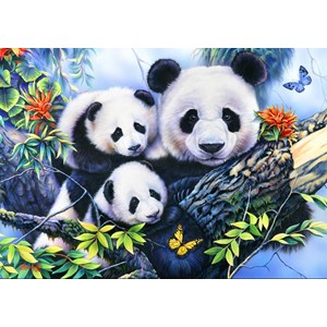 Bluebird Puzzle (70079) - "Panda Family" - 1000 Teile Puzzle