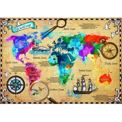 Bluebird Puzzle (70001) - "Colorful World Map" - 2000 Teile Puzzle