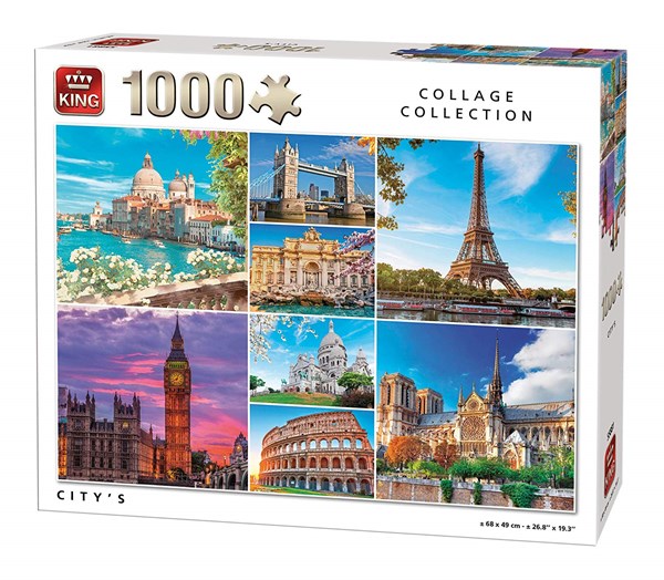 King International (55881) - "Collage, City's" - 1000 Teile Puzzle
