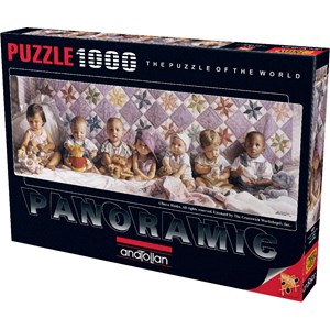 Anatolian (PER1027) - "Viele Kinder sitzen auf einem großen Bett" - 1000 Teile Puzzle