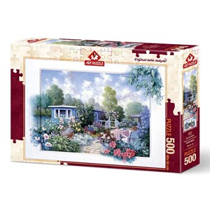 Art Puzzle (4211) - "Garden with Flowers" - 500 Teile Puzzle