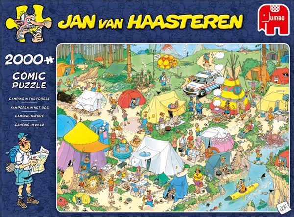 Jumbo (19087) - Jan van Haasteren: "Camping im Wald" - 2000 Teile Puzzle