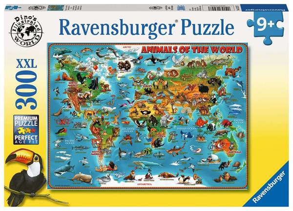 Ravensburger (13257) - "Tiere rund um die Welt" - 300 Teile Puzzle