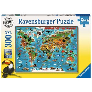 Ravensburger (13257) - "Tiere rund um die Welt" - 300 Teile Puzzle