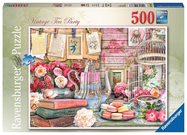 Ravensburger (14838) - "Vintage Tea Party" - 500 Teile Puzzle