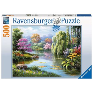 Ravensburger (14827) - "Romantik am Teich" - 500 Teile Puzzle