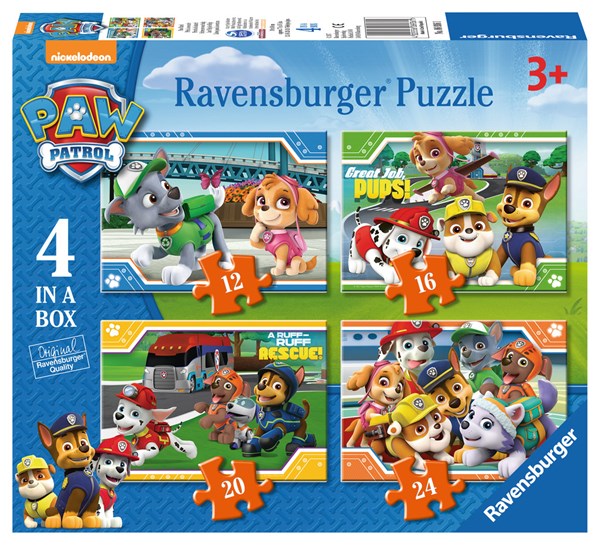 Ravensburger (06936) - "Paw Patrol" - 12 16 20 24 Teile Puzzle