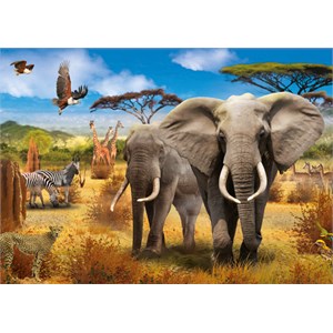 Jumbo (18802) - "Afrikanische Savanne" - 500 Teile Puzzle