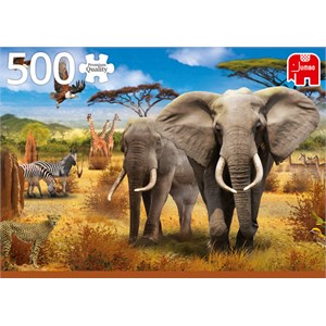 Jumbo (18802) - "Afrikanische Savanne" - 500 Teile Puzzle