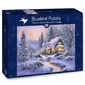 Bluebird Puzzle (70066) - "Winter's Blanket Wouldbie Cottage" - 500 Teile Puzzle