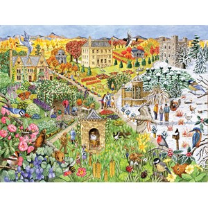 SunsOut (52439) - "English Country Life through the seasons" - 500 Teile Puzzle