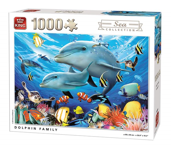 King International (55845) - "Dolphin Family" - 1000 Teile Puzzle